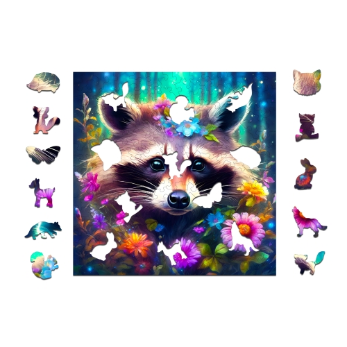 Puzzle Drewniane 25 x 25 cm SZOP 155 Elementów Układanka Drewniana